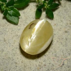 3.65 ct Yellow Cat's Eye Opal Stone, Natural Cat's Eye Opal in Oval Cabochon Shape for Sale