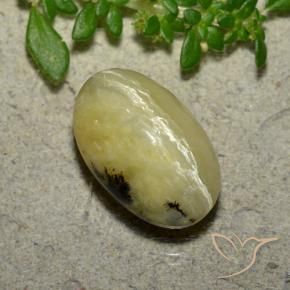 4.81 ct Yellow Cat's Eye Opal Stone, Natural Cat's Eye Opal in Oval Cabochon Shape for Sale