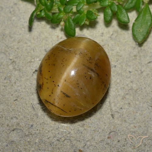 3.94ct Natural Golden-Brown Cat's Eye Opal, Oval, Translucent
