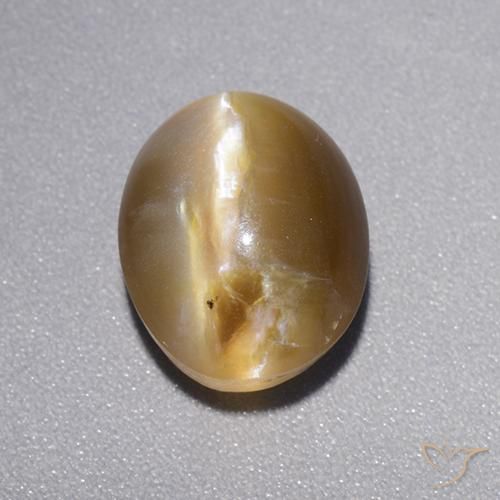 4.39 ct Brown Cat's Eye Opal Stone, Natural Cat's Eye Opal in Oval Cabochon Shape for Sale
