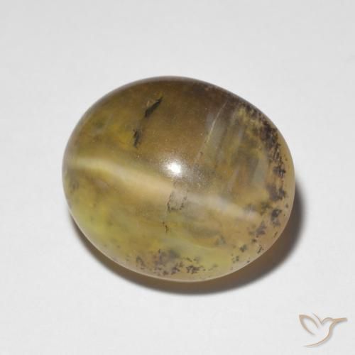 4,48ct Ovale cabochon marrone Opale Occhio di Gatto dal Madagascar, Dimension 12 x 10,3mm, Natural non trattati Gemstone, Translucent Clarity, 1 piece Opale Occhio di Gatto in Caffè Marrone Color, Mohs Hardness of 5,5 - 6,5, Photo A
