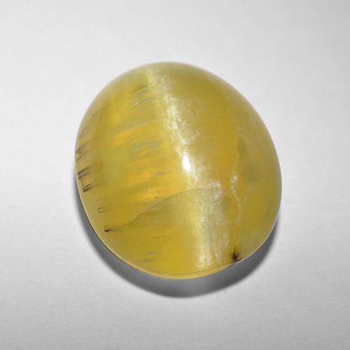 Amarillo claro Ojo de gato opal Gema - 5.4ct Cabujón Óvalo (ID: 517571)