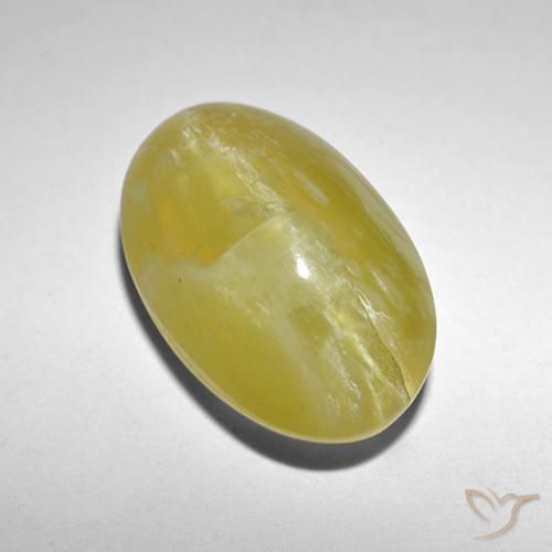5.90 ct Yellow Cat's Eye Opal Stone, Natural Cat's Eye Opal in Oval Cabochon Shape for Sale