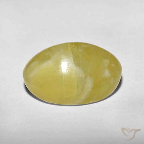 Cat's Eye Opal Gemstone in 14 x 9 mm (calibrated) Size for Sale, Cat's Eye Opal Stone in Pale Yellow Color