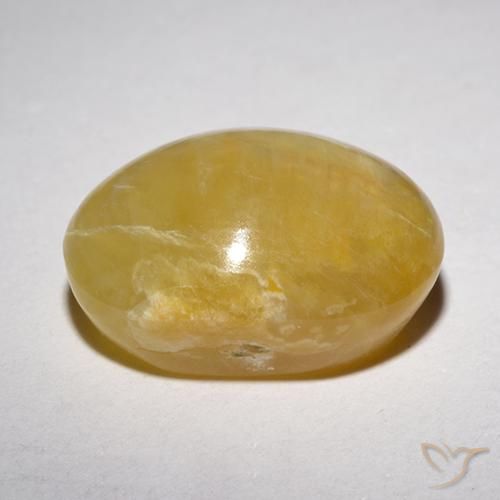 Cat's Eye Opal Gemstone in 13.6 x 10.6 mm Size for Sale, Cat's Eye Opal Stone in Medium Yellow Color