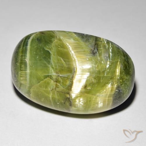 Opale œil de chat Ovale en damier des États-Unis 16,99 ct, dimension 21,8 x 14,5mm, pureté Opaque , pierre gemme naturelle Non traité, 1 pièce Opale œil de chat de couleur Vert jaunâtre, dureté Mohs de 5.5 à 6.5, Photo A
