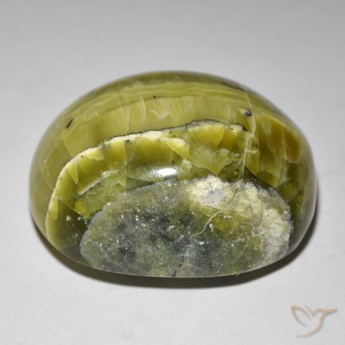 Cat's Eye Opal Gemstone in 25.1 x 20.8 mm Size for Sale, Cat's Eye Opal Stone in Medium Green Color