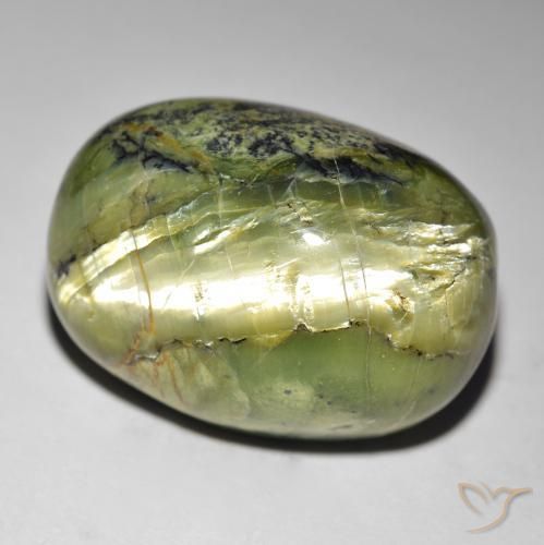 35.49 ct Green Cat's Eye Opal Stone, Natural Cat's Eye Opal in Oval Cabochon Shape for Sale