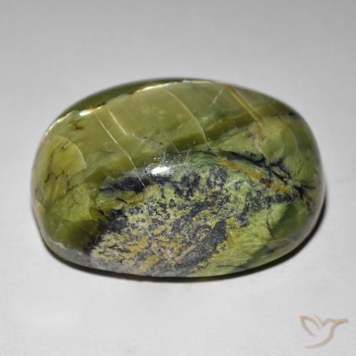 Cat's Eye Opal Gemstone in 25 x 18 mm (calibrated) Size for Sale, Cat's Eye Opal Stone in Yellowish Green Color