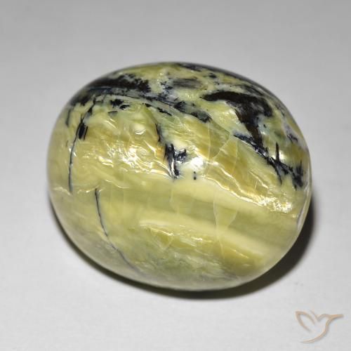 24.01 ct Green Cat's Eye Opal Stone, Natural Cat's Eye Opal in Oval Cabochon Shape for Sale