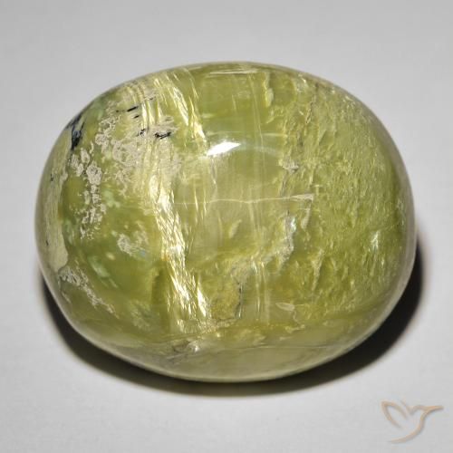 25.50 ct Green Cat's Eye Opal Stone, Natural Cat's Eye Opal in Oval Cabochon Shape for Sale