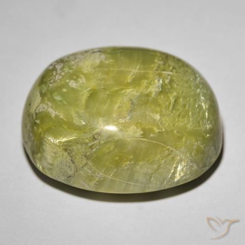 Cat's Eye Opal Gemstone in 23.3 x 19.8 mm Size for Sale, Cat's Eye Opal Stone in Medium Green Color