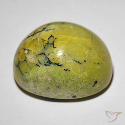 Cat's Eye Opal Gemstone in 20 x 15 mm (calibrated) Size for Sale, Cat's Eye Opal Stone in Earth Green Color