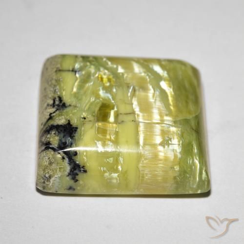 Cat's Eye Opal Gemstone in 18 x 18 mm (calibrated) Size for Sale, Cat's Eye Opal Stone in Medium Green Color