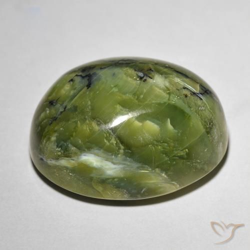 Cat's Eye Opal Gemstone in 20.6 x 16.8 mm Size for Sale, Cat's Eye Opal Stone in Earthy Green Color