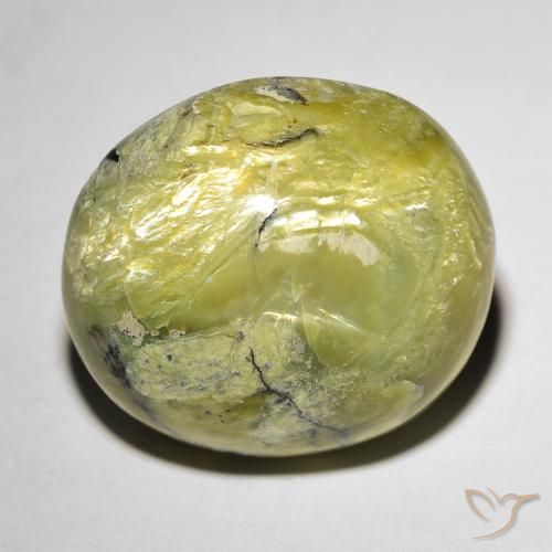 18.56ct Natural Warm Green Cat's Eye Opal, Oval, Opaque