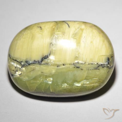 30.92ct Natural Earth Green Cat's Eye Opal, Oval, Opaque