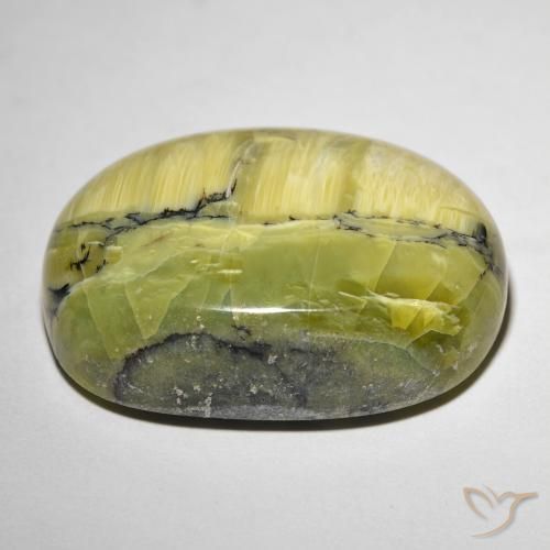 Cat's Eye Opal Gemstone in 25 x 18 mm (calibrated) Size for Sale, Cat's Eye Opal Stone in Earth Green Color