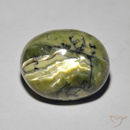 8.19ct Natural Yellowish Green Cat's Eye Opal, Oval, Opaque
