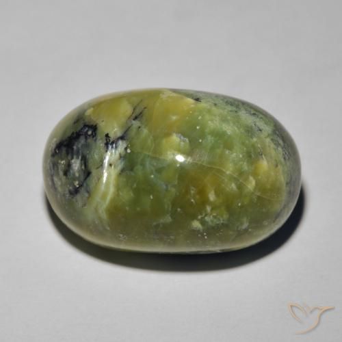 Opale Occhio di Gatto verde taglio ovale da 16,97 ct dal Brasile, dimensione 20,2 x 12,8mm, pietra preziosa naturale non trattati , purezza Opaque, Opale Occhio di Gatto Ovale cabochon da 1 pz, durezza Mohs di 5,5 - 6,5, Photo A