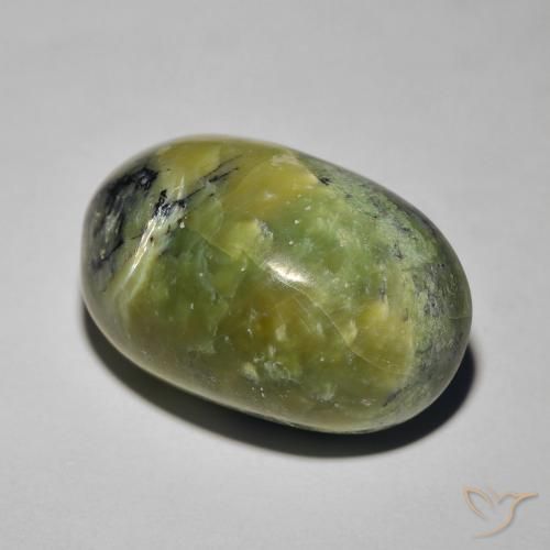 16.97 ct Green Cat's Eye Opal Stone, Natural Cat's Eye Opal in Oval Cabochon Shape for Sale