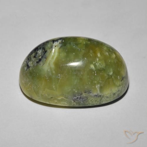 Cat's Eye Opal Gemstone in 20.2 x 12.8 mm Size for Sale, Cat's Eye Opal Stone in Warm Green Color