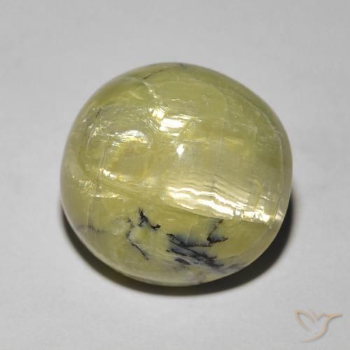 7.23 ct Green Cat's Eye Opal Stone, Natural Cat's Eye Opal in Oval Cabochon Shape for Sale