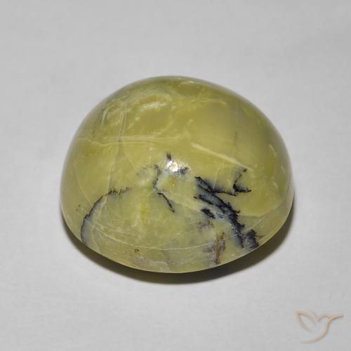 Cat's Eye Opal Gemstone in 13.9 x 13.1 mm Size for Sale, Cat's Eye Opal Stone in Warm Green Color
