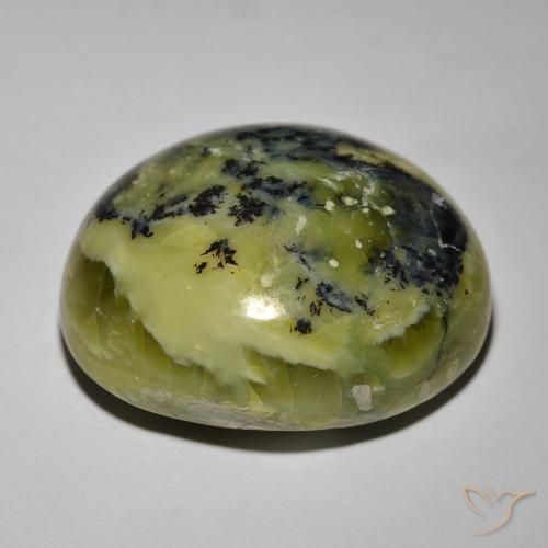 Cat's Eye Opal Gemstone in 24 x 20 mm Size for Sale, Cat's Eye Opal Stone in Yellowish Green Color