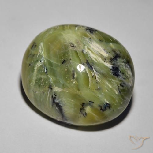 17.19 ct Green Cat's Eye Opal Stone, Natural Cat's Eye Opal in Oval Cabochon Shape for Sale