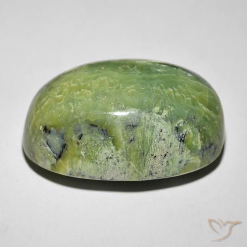 Cat's Eye Opal Gemstone in 23.4 x 15.9 mm Size for Sale, Cat's Eye Opal Stone in Medium Green Color