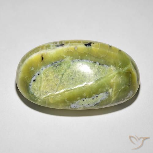 Cat's Eye Opal Gemstone in 24.6 x 16.8 mm Size for Sale, Cat's Eye Opal Stone in Earth Green Color