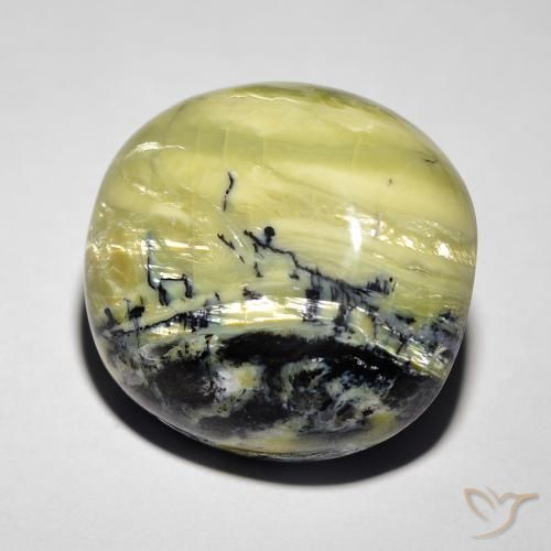 18.52 ct Green Cat's Eye Opal Stone, Natural Cat's Eye Opal in Oval Cabochon Shape for Sale