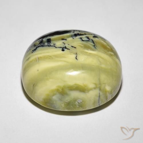 Cat's Eye Opal Gemstone in 18.2 x 17.2 mm Size for Sale, Cat's Eye Opal Stone in Medium Green Color
