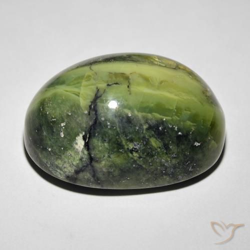 Cat's Eye Opal Gemstone in 22.5 x 15.5 mm Size for Sale, Cat's Eye Opal Stone in Warm Green Color