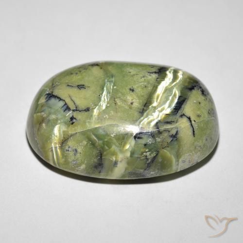 Cat's Eye Opal Gemstone in 23 x 16.6 mm Size for Sale, Cat's Eye Opal Stone in Earth Green Color