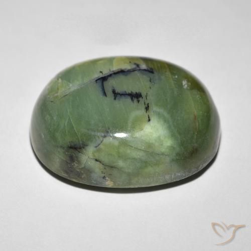 Cat's Eye Opal Gemstone in 20.8 x 16.9 mm Size for Sale, Cat's Eye Opal Stone in Earth Green Color