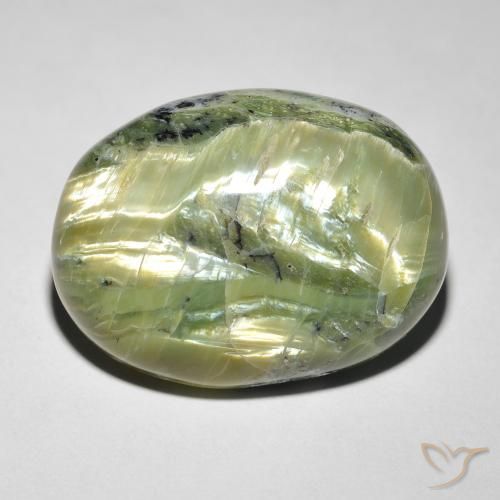 14.58ct Natural Yellowish Green Cat's Eye Opal, Oval, Opaque