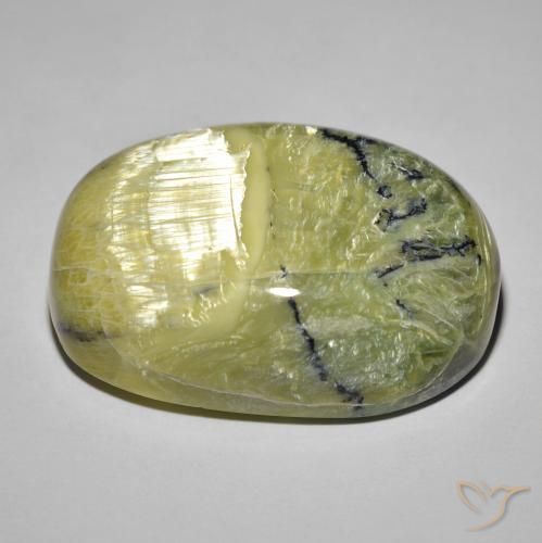 Cat's Eye Opal Gemstone in 27.3 x 18.9 mm Size for Sale, Cat's Eye Opal Stone in Earth Green Color