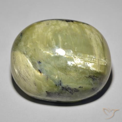 41.82ct Natural Yellowish Green Cat's Eye Opal, Oval, Opaque