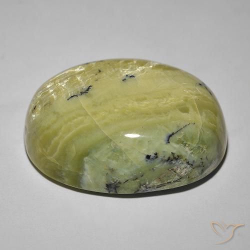 Cat's Eye Opal Gemstone in 27.3 x 20.8 mm Size for Sale, Cat's Eye Opal Stone in Yellowish Green Color