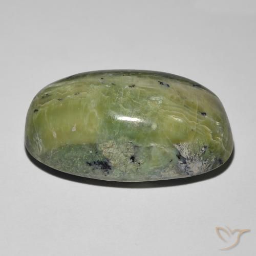 Cat's Eye Opal Gemstone in 22.5 x 14 mm Size for Sale, Cat's Eye Opal Stone in Earth Green Color