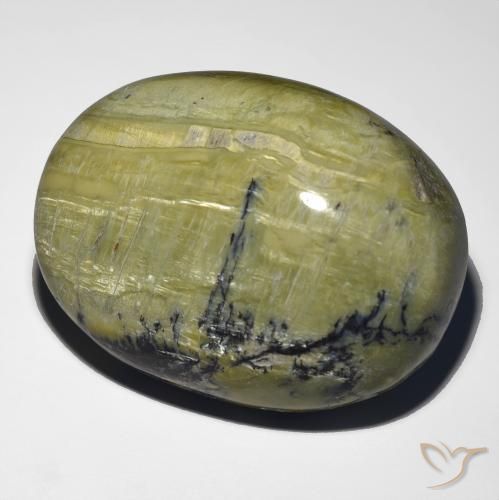 29,8 x 22,3mm Opale Occhio di Gatto verde taglio ovale dal Brasile, peso di 48,21 ct, pietra preziosa naturale non trattati in purezza Opaque, 1 pezzo Opale Occhio di Gatto Ovale cabochon - Colore: Terra Verde, durezza Mohs di 5,5 - 6,5 , Photo A