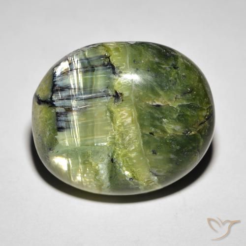 18.85ct Natural Yellowish Green Cat's Eye Opal, Oval, Opaque