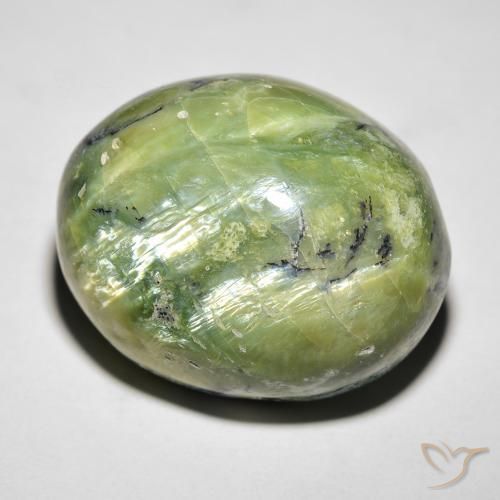 27.05ct Natural Yellowish Green Cat's Eye Opal, Oval, Opaque