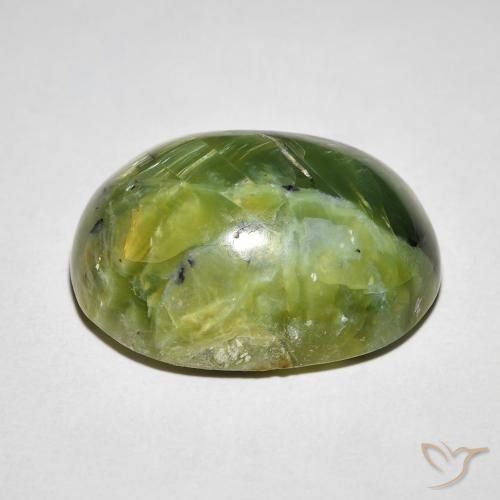Cat's Eye Opal Gemstone in 20 x 15 mm (calibrated) Size for Sale, Cat's Eye Opal Stone in Medium Green Color