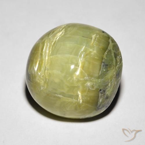 10.64 ct Green Cat's Eye Opal Stone, Natural Cat's Eye Opal in Oval Cabochon Shape for Sale