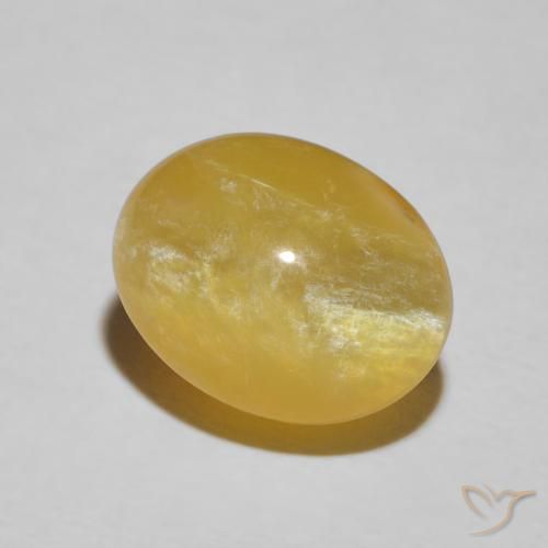 4.10 ct Yellow Cat's Eye Opal Stone, Natural Cat's Eye Opal in Oval Cabochon Shape for Sale