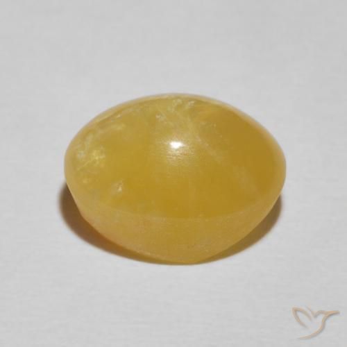 Cat's Eye Opal Gemstone in 11 x 9 mm (calibrated) Size for Sale, Cat's Eye Opal Stone in Goldenrod Yellow Color
