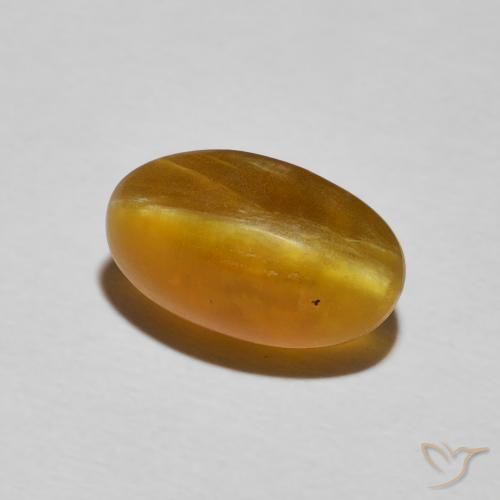 3.26 ct Golden Cat's Eye Opal Stone, Natural Cat's Eye Opal in Oval Cabochon Shape for Sale